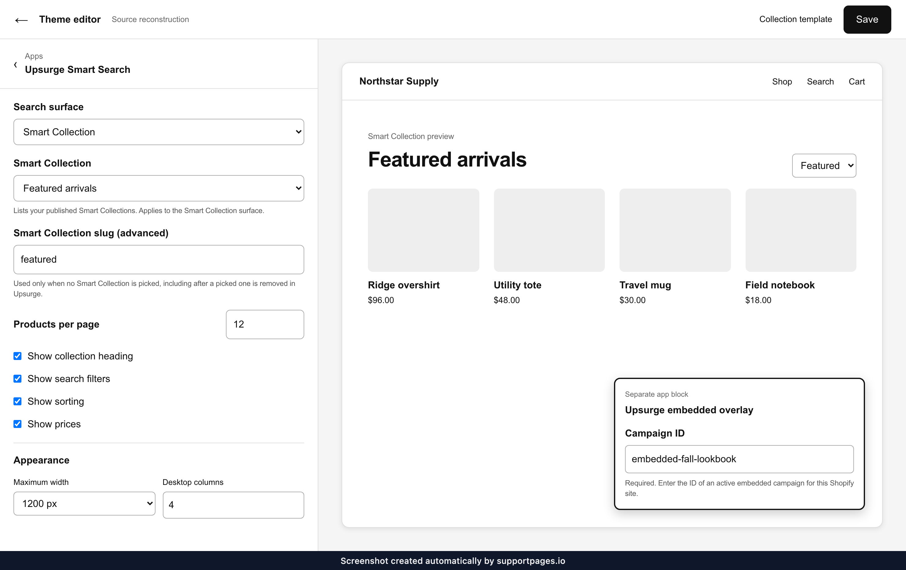 Add and configure Upsurge Smart Search
