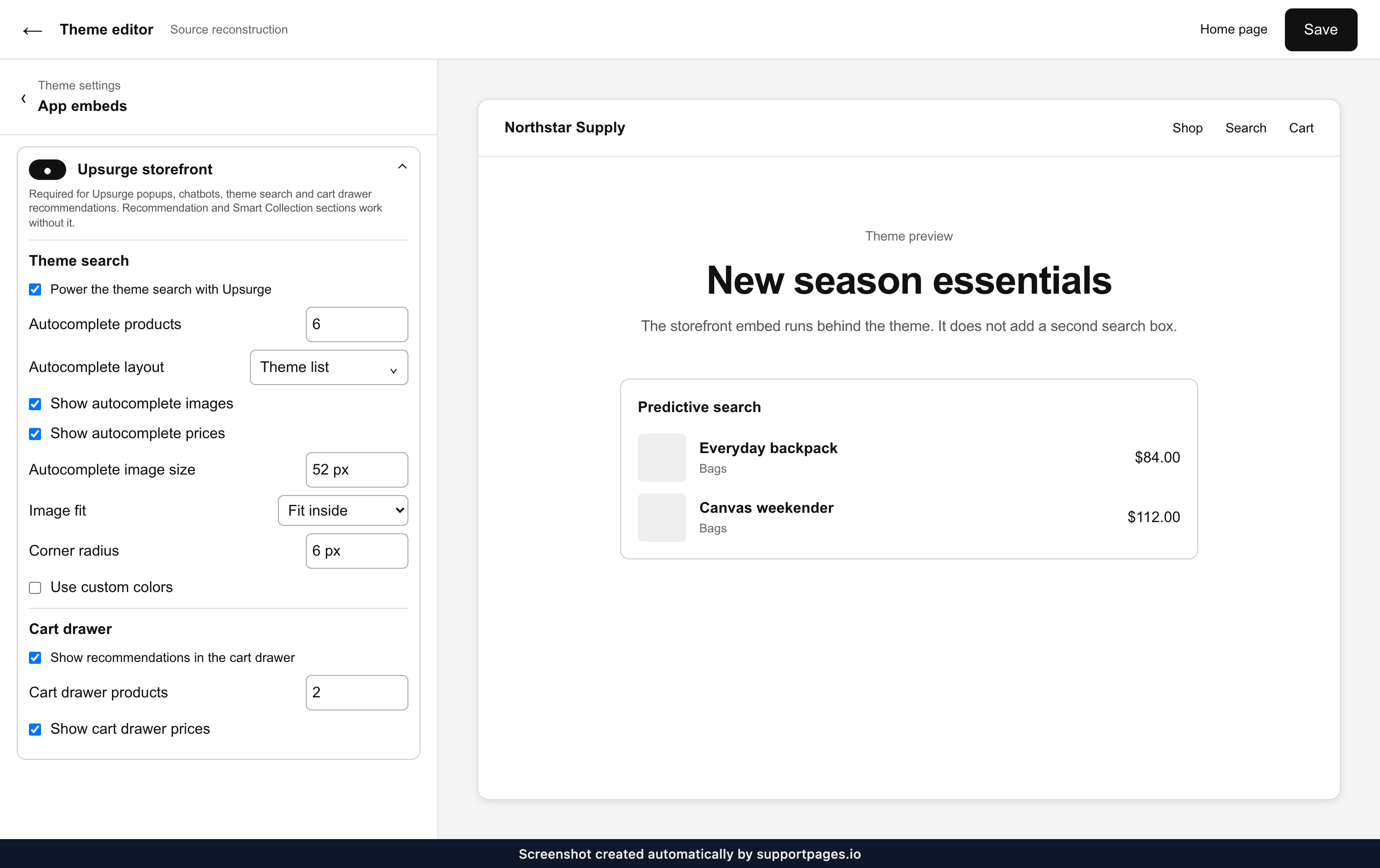 Turn on and configure Upsurge storefront